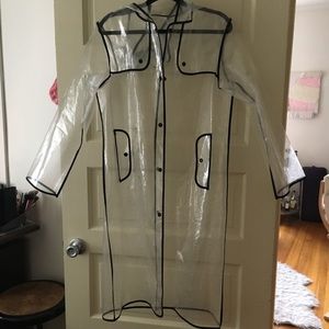 Mod clear rain coat with hood